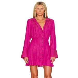 Free People Everly Shirtdress in Pink Phenom Size Small